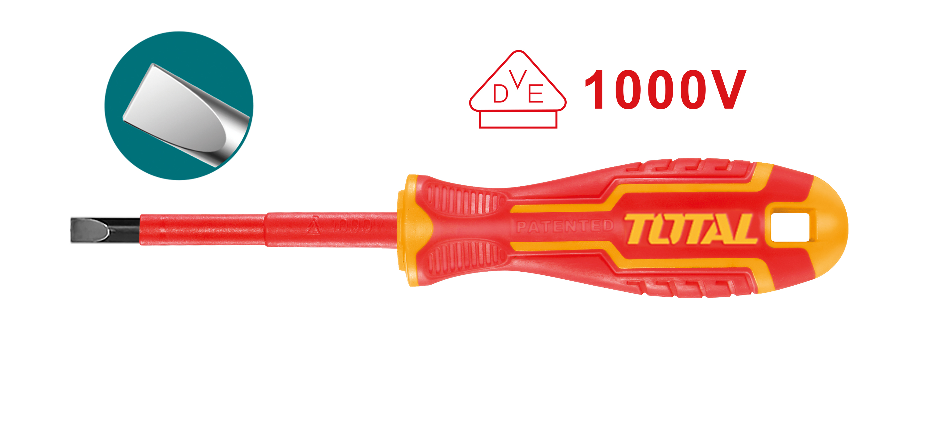 Tournevis isolé plat  THTIS | SL4 x 100 mm | Chromo-vanadium (Cr-V)