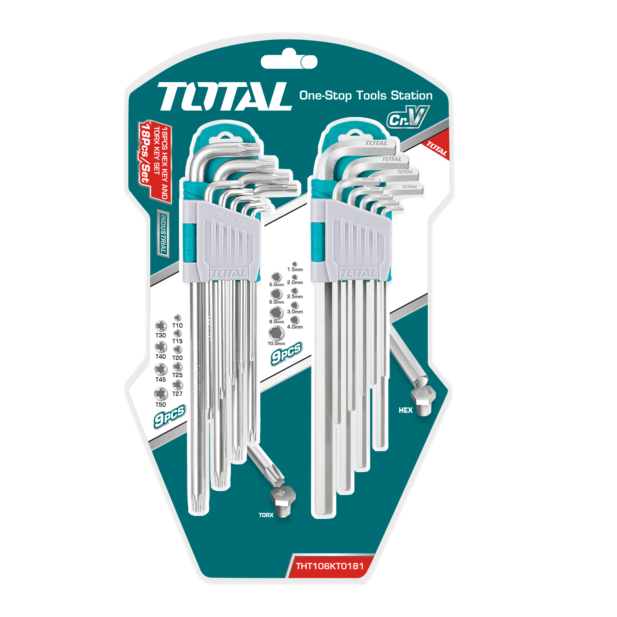 2 jeux clés Allen et Torx  THT106KT0181 | Chromo-vanadium (Cr-V)