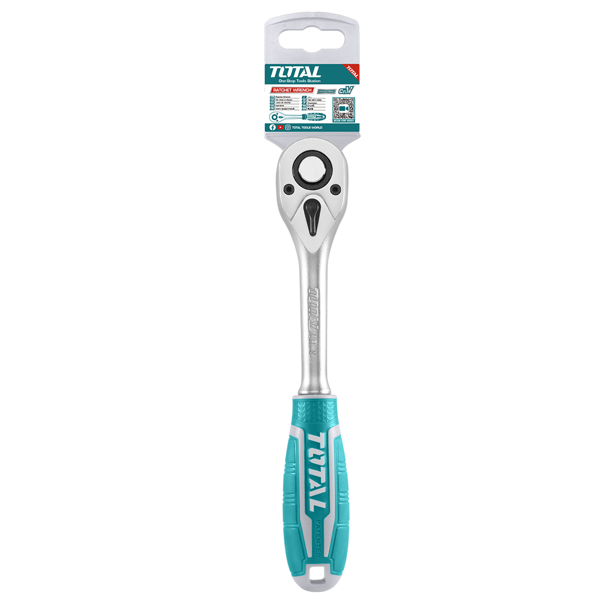 Clé cliquet réversible  THT106 | 260 mm/insertion de 1/2'' | Chromo-vanadium (Cr