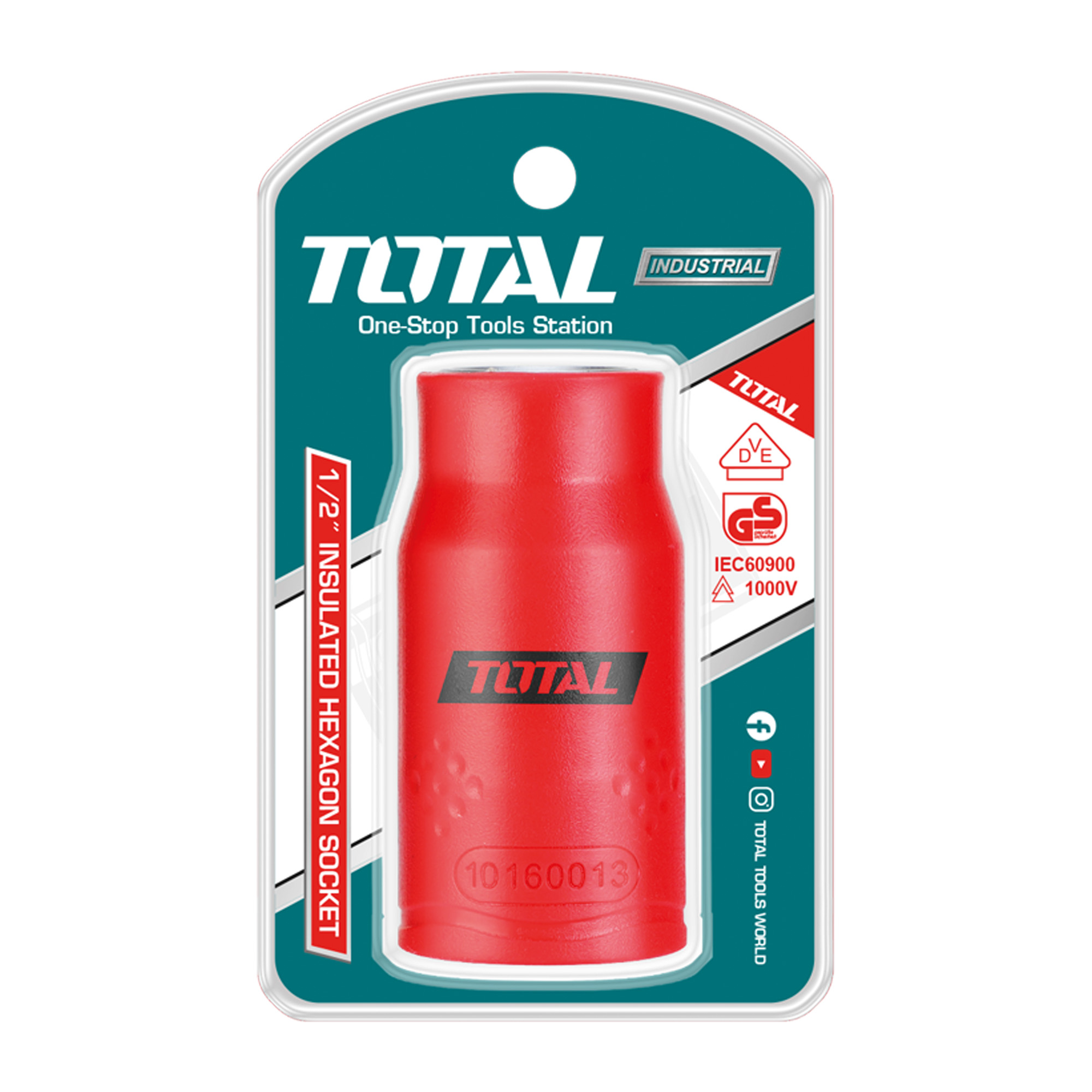 Douille hexagonale 1/2'' isolée  THIHAST12 | 13 mm | Chromo-vanadium (Cr-V)