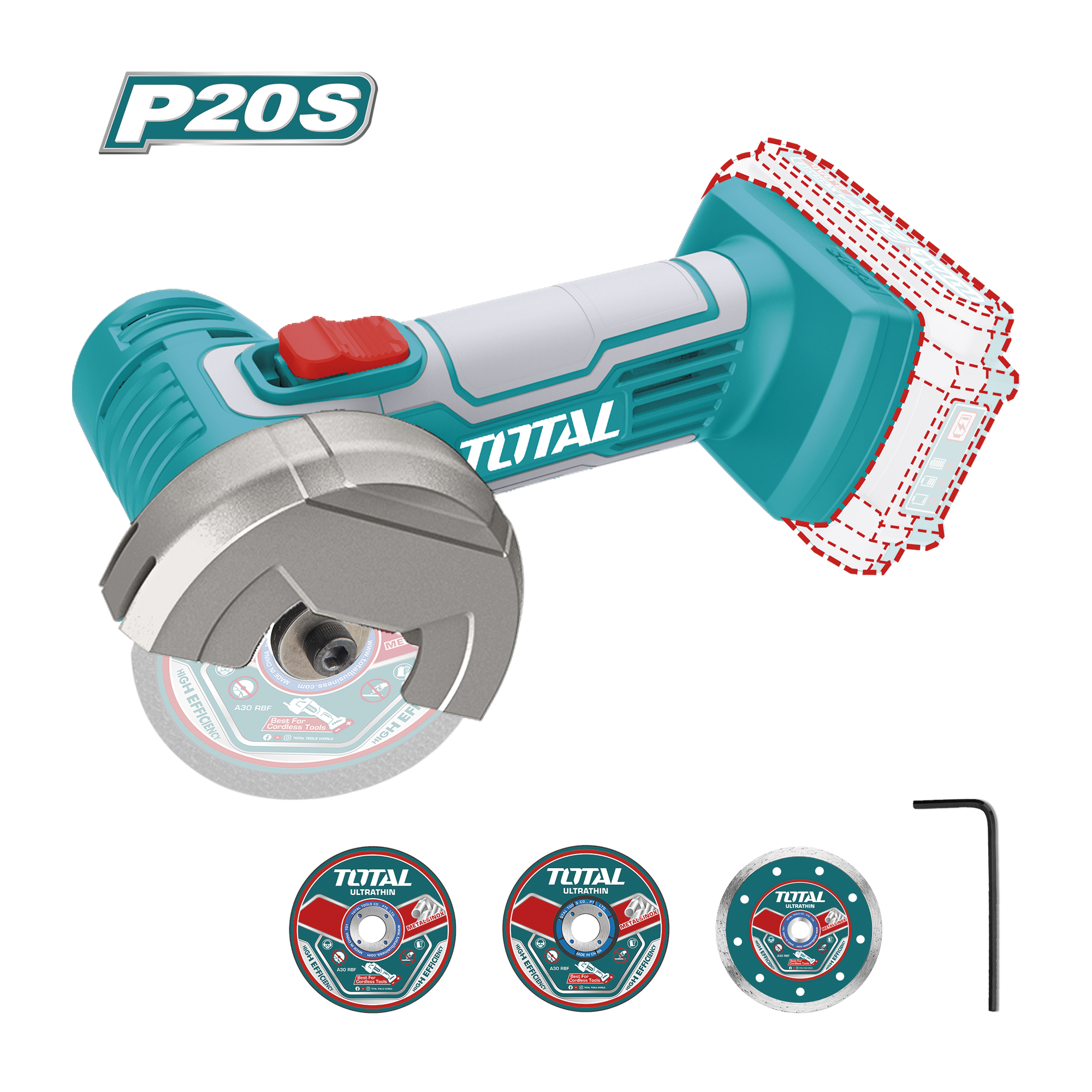 Mini meuleuse d'angle à batterie  TAGLI76011 | 20 V