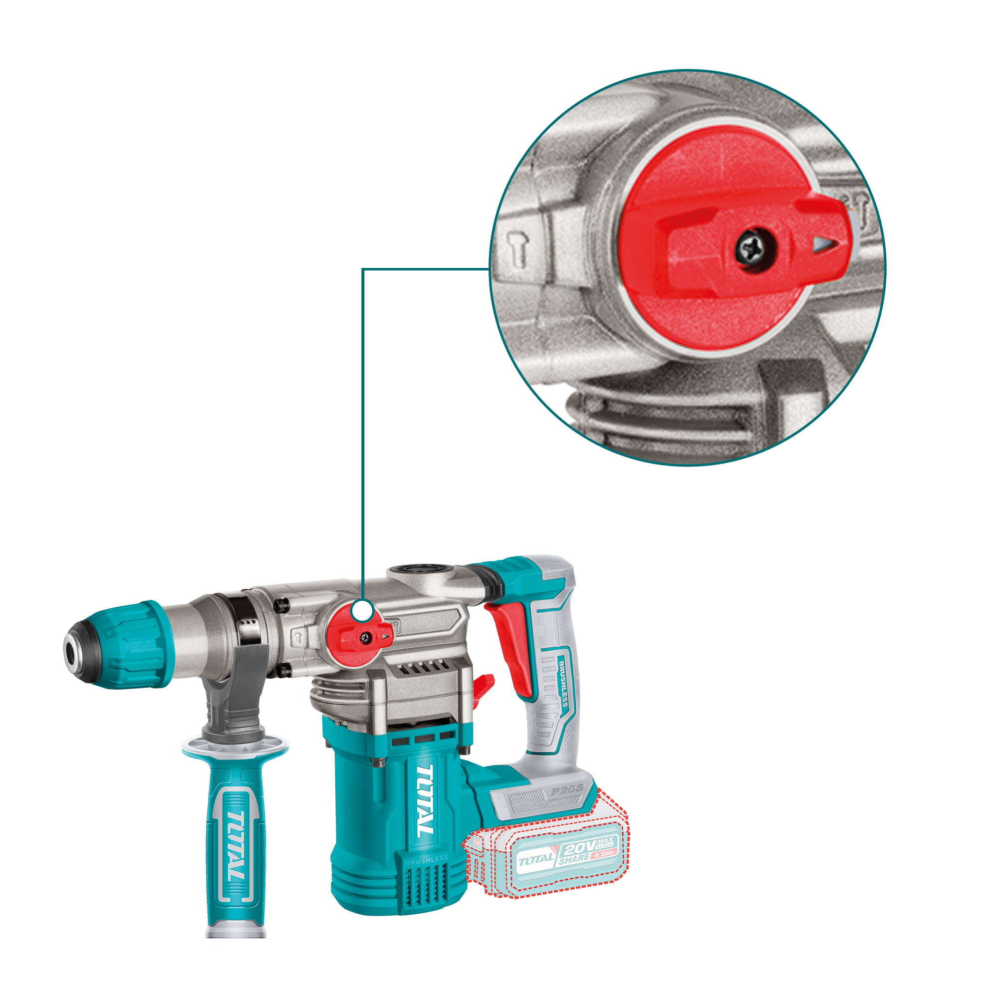 Marteau-perforateur brushless à batterie  TRHLI20288 | 20 V
