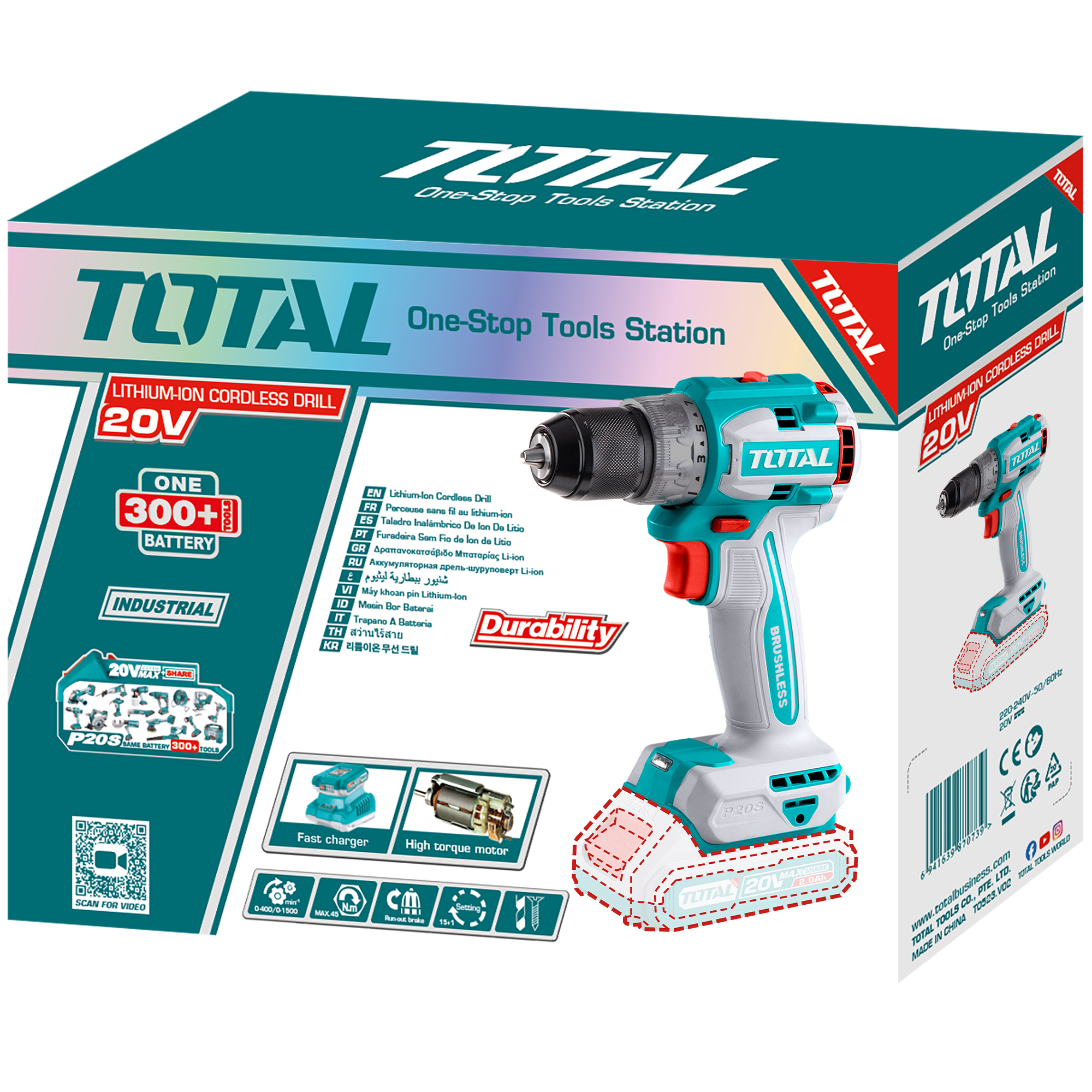 Perceuse visseuse brushless à batterie  TDLI206021 | 20 V