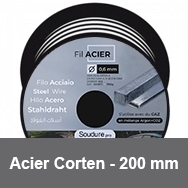 Bobine de fil acier Corten - 200 mm