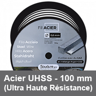 Bobine de fil acier UHSS (Ultra Haute Résistance) - 100 mm
